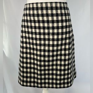 Talbots black and white check skirt